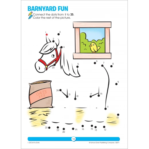 School Zone Book: 1-25 Dot-to-Dots Preschool Workbook - School Zone - Image 3