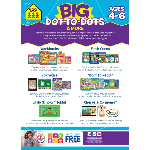 School Zone Book: Big Dot-to-Dots & More Workbook - School Zone - Image 6