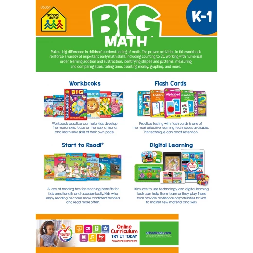 School Zone Book: Big Math K-1 Workbook - School Zone - Image 3