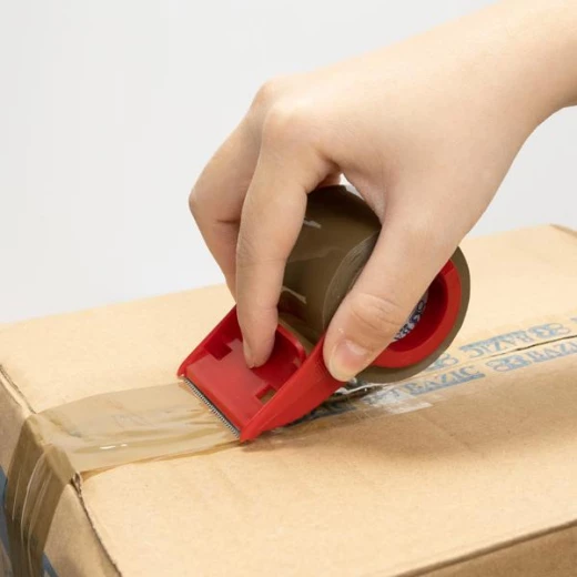 Bazic Tan Packing Tape With Dispenser Bazic Tan Packing Tape With Dispenser