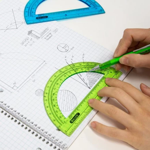 Bazic School Math Kit With Zipper Pouch ,(1/ Pack ) 5 Pcs,Assorted Colors - Bazic - Image 5