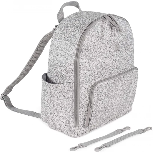Pasito A Pasito GRAY Backpack Diaper Bag Changing Mat - Flower Mellow Line 31x37x14 Cm Pasito A Pasito GRAY Backpack Diaper Bag Changing Mat - Flower Mellow Line 31x37x14 Cm