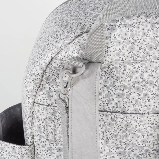 Pasito A Pasito GRAY Backpack Diaper Bag Changing Mat - Flower Mellow Line 31x37x14 Cm - Pasito a Pasito - Image 2