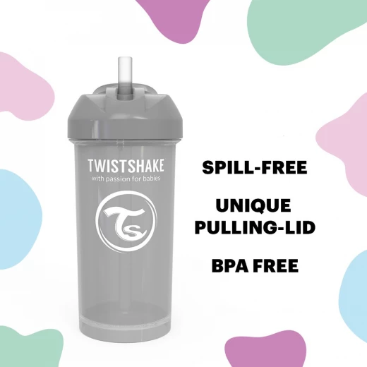 كوب للشرب بالمصاصة 360 مل باللون الرمادي تويست شيك - تويست شيك - Image 3
