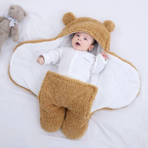 كيس نوم صوف للاطفال باللون البني - Image 5