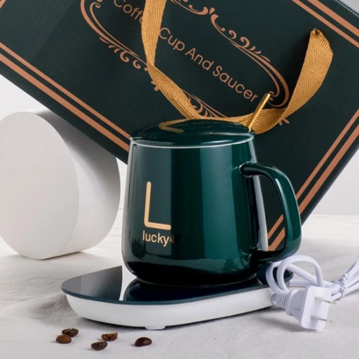 كوب مع مدفأة كهربائية تعمل بالطاقة باللون الاخضر - Image 2