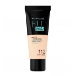 كريم أساس مايبيلين فيت مي للبشرة الدهنية غير لامع سوفت بيج 112 تغطية كاملة 30 مل - Maybelline