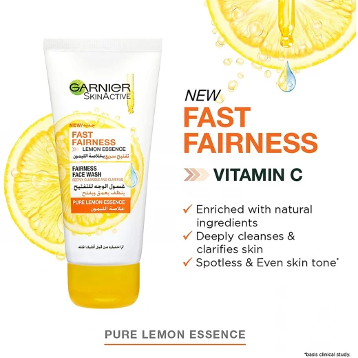 Garnier SkinActive Fast Bright Face Wash With Pure Lemon Essence 100ml - Garnier - Image 3