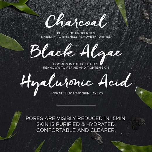 مناديل ماسك سكين آكتيف لترطيب الوجه بالفحم النقي 28غم من  غارنييه - غارنييه - Image 3