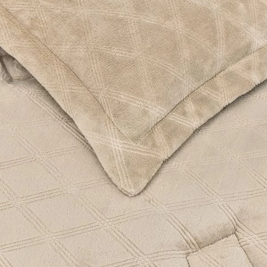 طقم لحاف شتوي ثلاثي الأبعاد بتصميم منقوش باللون اللؤلؤي مقاس مزدوج من نوفا هوم - نوفا هوم - Image 3