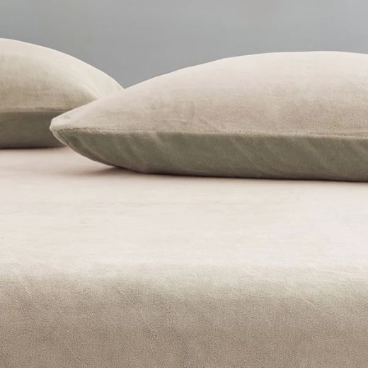 Nova home warmfit winter microfleece pillowcase set beige color 2 pieces - Nova Home - Image 3