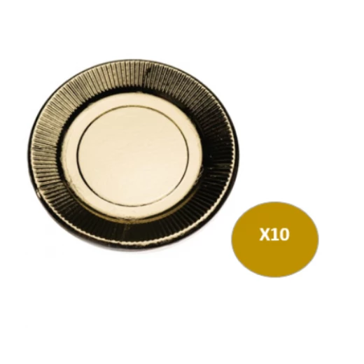 Al Shawash Plate Dis Vip, 18 Cm, 10 Pcs, Gold Al Shawash Plate Dis Vip, 18 Cm, 10 Pcs, Gold