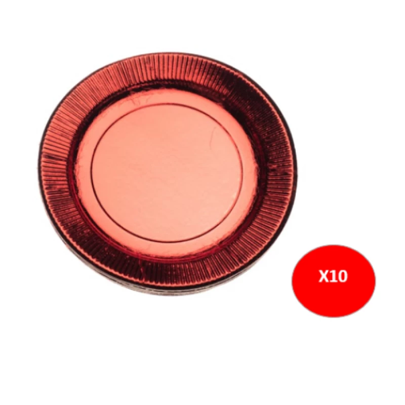 Al Shawash Plate Dis Vip, 18 Cm, 10 Pcs, Red - Al Shawash