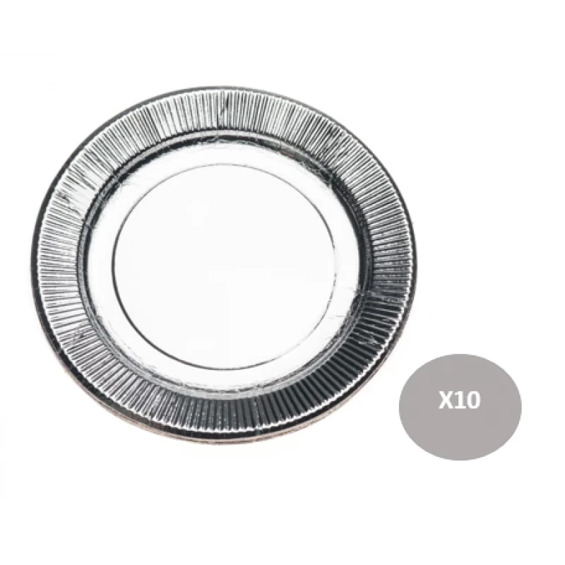 Al Shawash Plate Dis Vip, 24 Cm, 10 Pcs, Silver - Al Shawash