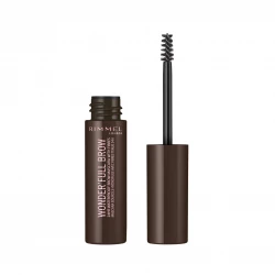 Rimmel London Wonderful Brow Gel 003 Dark Waterproof Eyebrow Enhancer with Collagen & Biotin 4.5ml Volume: Long Lasting Definition & Fuller Brows, Up to 24 Hours Wear