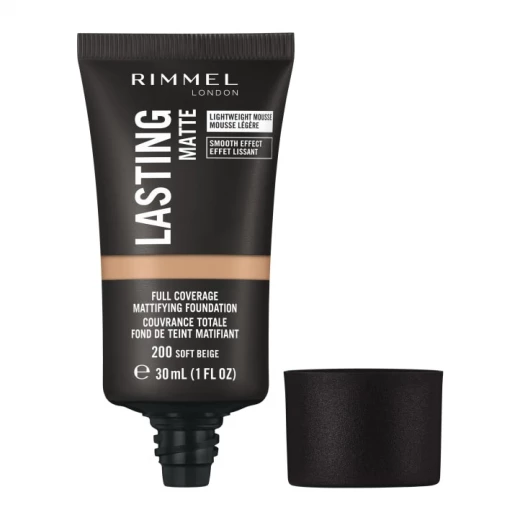 كريم أساس ريميل لندن لاستينج فينش ماتي بيج فاتح تغطية كاملة 30 مل كريم أساس خفيف الوزن لبشرة خالية من العيوب - ريميل لندن - Image 4