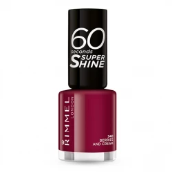 Rimmel 60 Seconds Super Shine Burgundy Nail Polish 8ml Long Lasting Manicure for Women