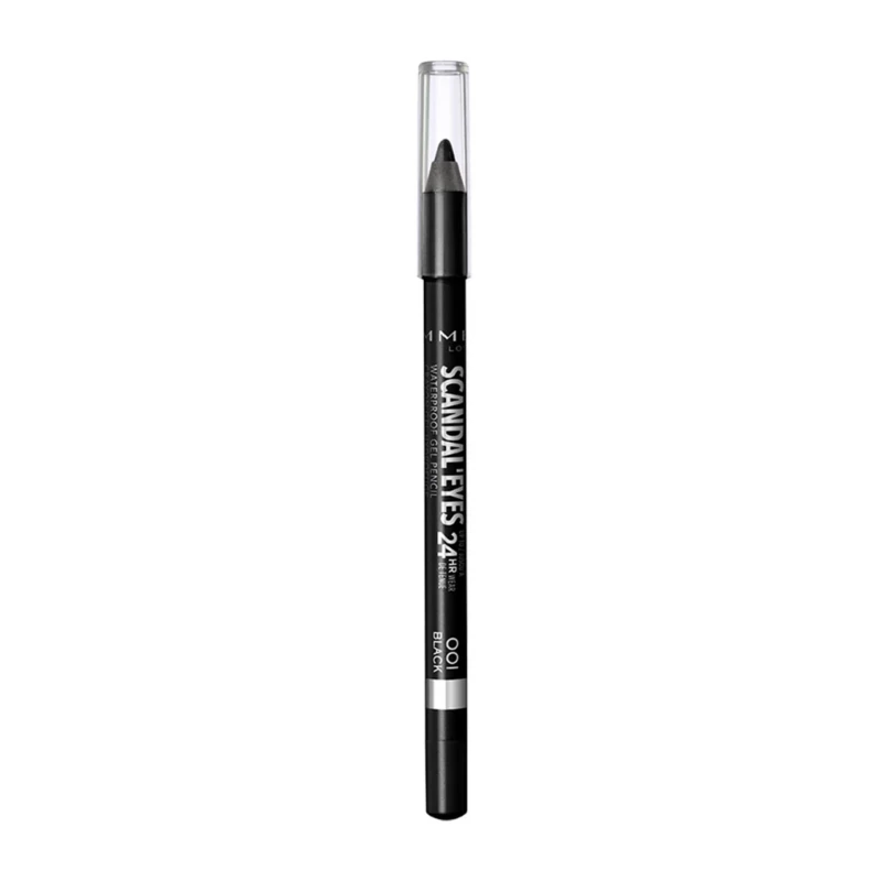 Rimmel London Scandaleyes Waterproof Gel Pencil Eyeliner Black Long Lasting Smudge Proof Eye Makeup 0.04oz - Rimmel London