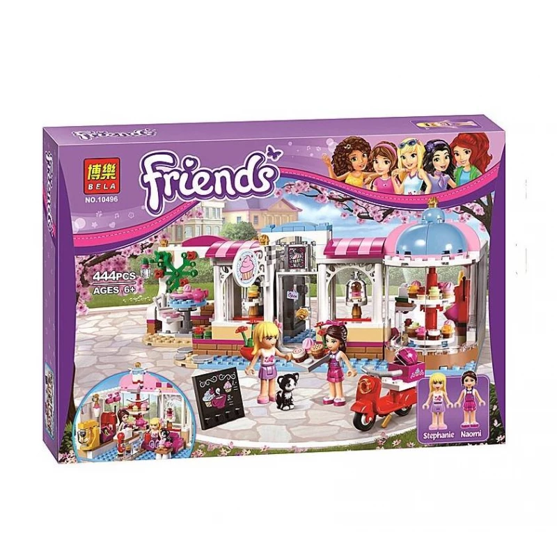 Bela Cities Heart lake Cupcake Café Building Blocks Bricks, 44 Pieces - Bela Cities