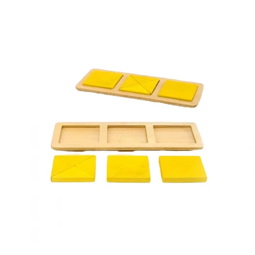 Edu Fun Squares and Triangles Game, Yellow Color Edu Fun Squares and Triangles Game, Yellow Color