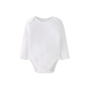 Long Sleeves Bodysuit, White,0-6 Months