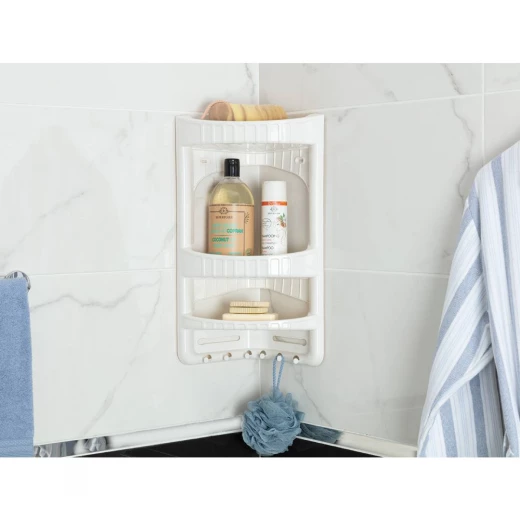 Madam Coco Luned Corner 3-Tier Shelf Hanger - Soft Ecru Madam Coco Luned Corner 3-Tier Shelf Hanger - Soft Ecru