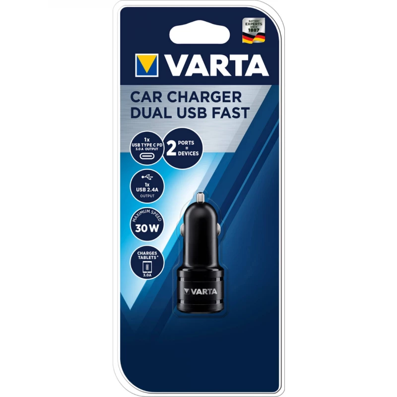 Varta Port Car Charger USB & Cable - VARTA
