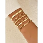 سلسلة اساور بسيطة، 6 قطع