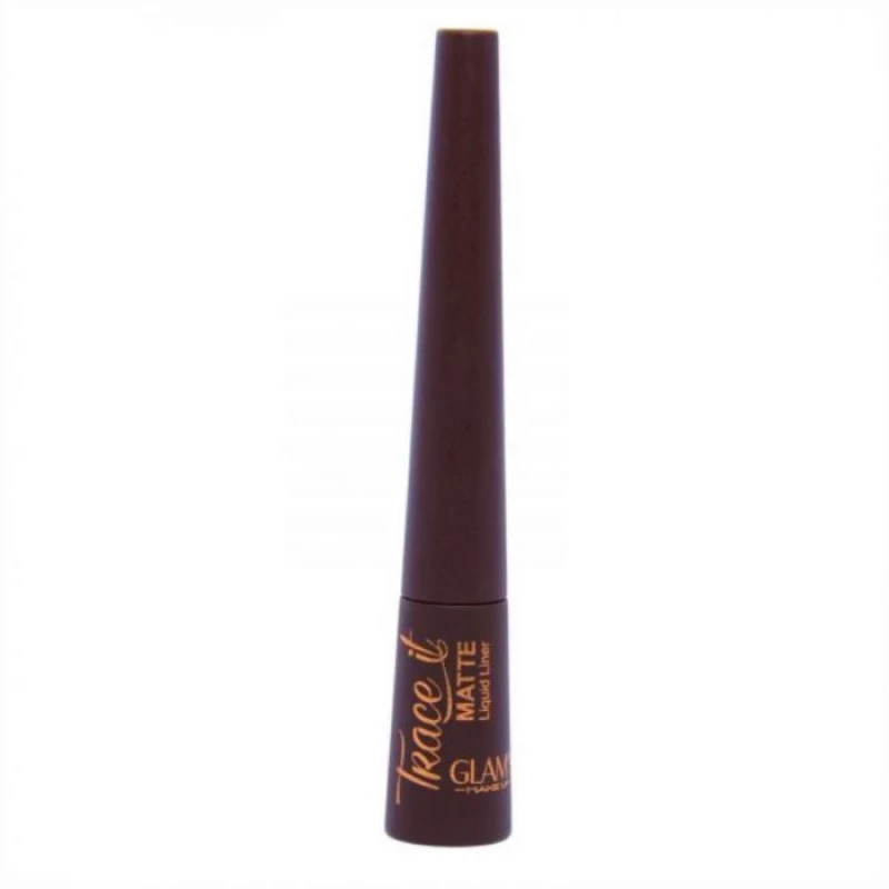 Glam's Trace It Waterproof Brown Liquid Eyeliner Matte Finish Long Lasting Eye Makeup for Precise Application - Glam's