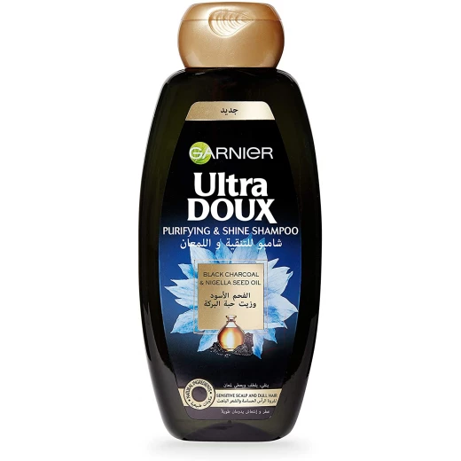 Garnier Ultra Doux Black Charcoal & Nigella Seed Oil Purifying & Shine Shampoo, 600ml Garnier Ultra Doux Black Charcoal & Nigella Seed Oil Purifying & Shine Shampoo, 600ml