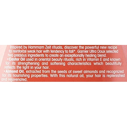 Garnier Ultra Doux Castor & Almond Oils Strengthening Shampoo, 600 ml - Garnier - Image 2