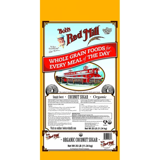 سكر جوز الهند العضوي، 11.3 كجم من بوبز ريد ميل سكر جوز الهند العضوي، 11.3 كجم من بوبز ريد ميل