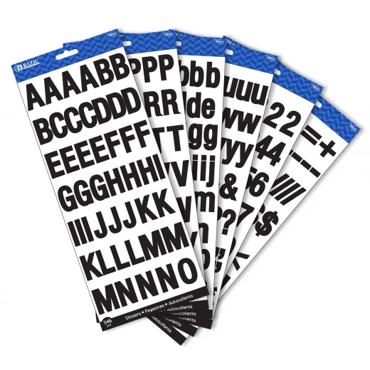 Bazic Black Color Alphabet & Numbers Stickers - Bazic - Image 3