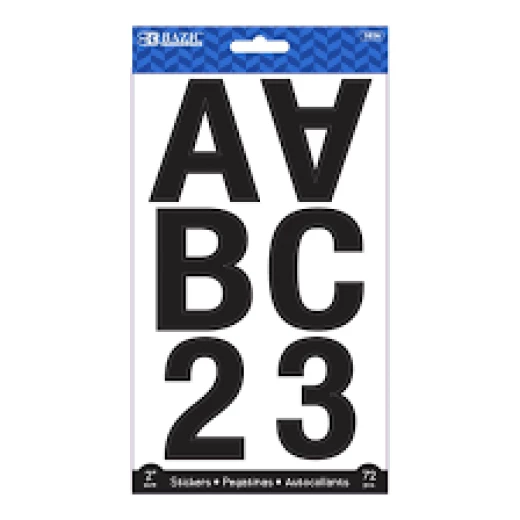 Bazic Black Color Alphabet & Numbers Stickers Bazic Black Color Alphabet & Numbers Stickers