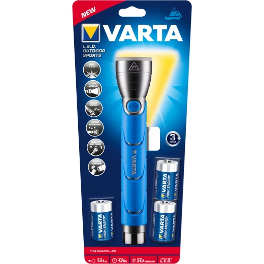 VARTA Outdoor Sports Flashlight, Blue VARTA Outdoor Sports Flashlight, Blue