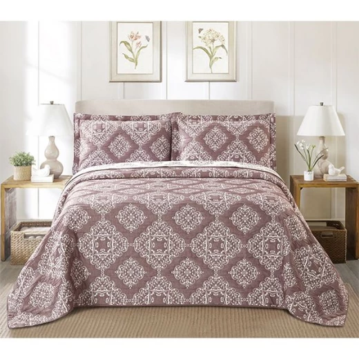 Nova Home Amberley Jacquard Bed Spread Set, Burgundy Color, Twin Size Nova Home Amberley Jacquard Bed Spread Set, Burgundy Color, Twin Size