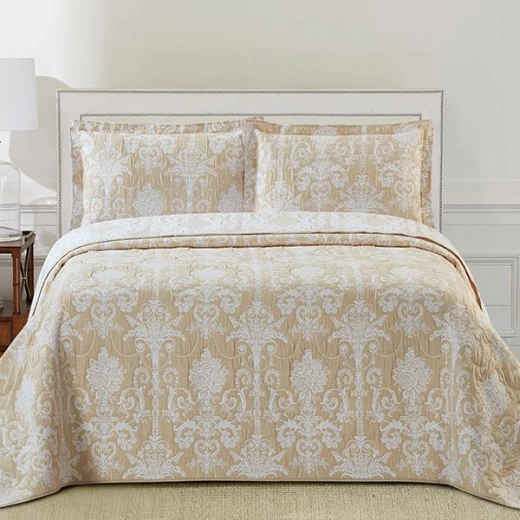 Nova Home Samantha Jacquard Bed Spread Set, 3 Pieces, King Size, Gold Color Nova Home Samantha Jacquard Bed Spread Set, 3 Pieces, King Size, Gold Color