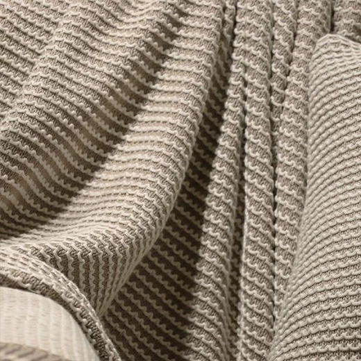 Nova Home Honey Bee Design Blanket, Hand Knitted Throw, Cotton, Stone & White Color - Nova Home - Image 2