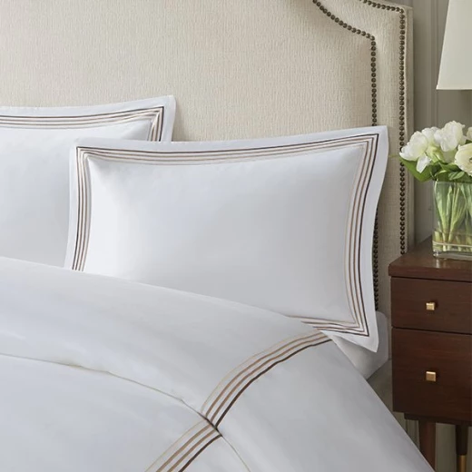Nova Home Cruise Pillow Sham, Cotton, 2 Pieces Set, White & Beige Color Nova Home Cruise Pillow Sham, Cotton, 2 Pieces Set, White & Beige Color