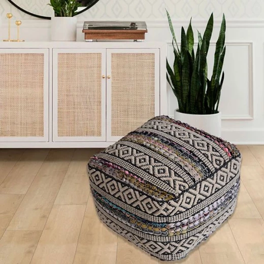 Nova Home Chevron Puff Seat, Black Color Nova Home Chevron Puff Seat, Black Color