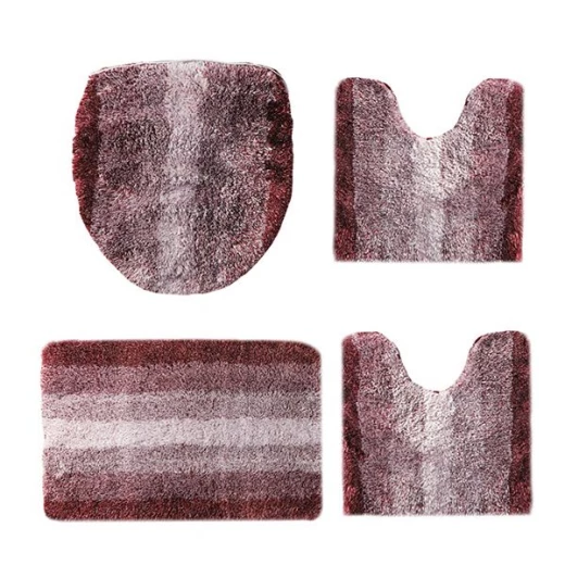 Nova Home Cation Pearl Bath Mat Set 4 Pieces, Burgundy Color Nova Home Cation Pearl Bath Mat Set 4 Pieces, Burgundy Color