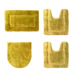 Nova Home Pearl Bath Mat Set 4 Pieces, Yellow Color - Nova Home