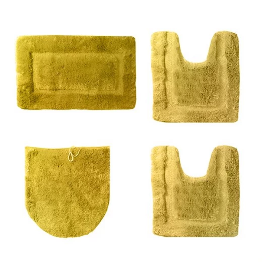 Nova Home Pearl Bath Mat Set 4 Pieces, Yellow Color Nova Home Pearl Bath Mat Set 4 Pieces, Yellow Color
