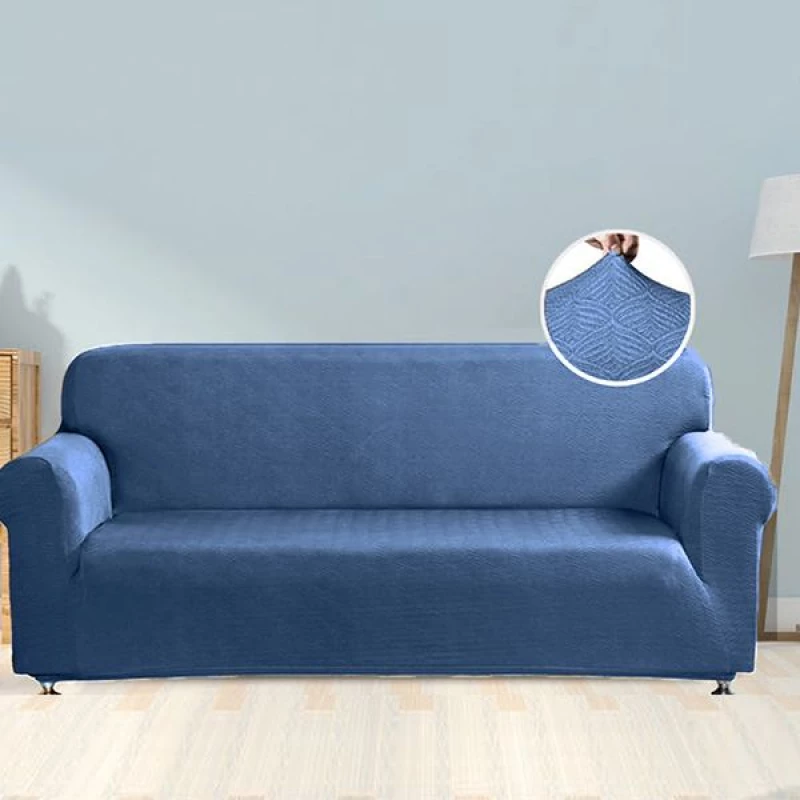 Nova Home Perfect Fit Stretch Sofa Cover, 3 Seats, Blue Color - Nova Home
