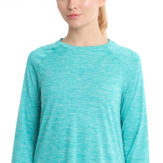 RB Women's Long Sleeve Training Top, Medium Size, Earth Green Color - RB - Image 2
