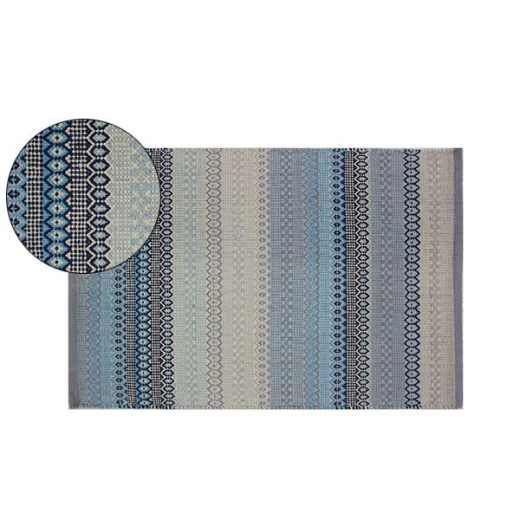 Nova Home Cirrus Woven Rug, Cotton, Blue Color, 120*180 CM Nova Home Cirrus Woven Rug, Cotton, Blue Color, 120*180 CM