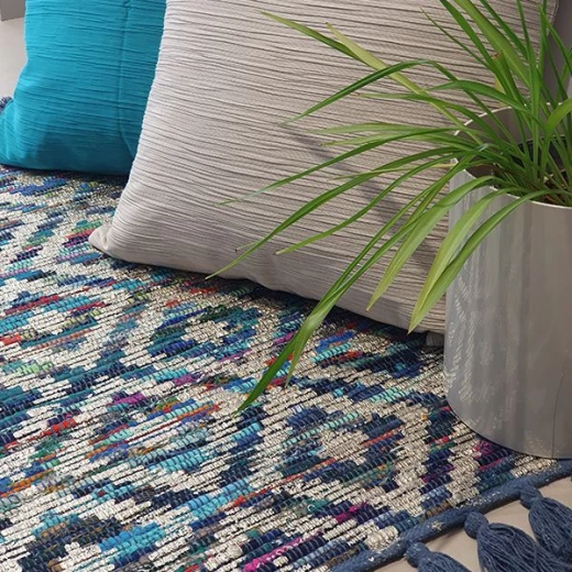 قطعة سجاد محبوكة, باللون الأزرق, 60*90 سم من نوفا هوم - نوفا هوم - Image 2