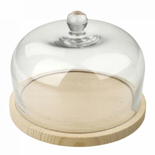 Fackelmann Cheese Cover, Nature Beech, Glass Cover Fackelmann Cheese Cover, Nature Beech, Glass Cover