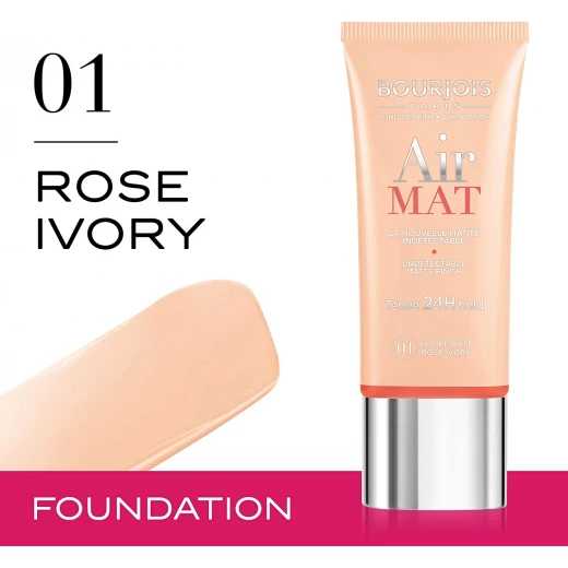 Bourjois Paris Air Mat 24 Hour Foundation, Ivory Color, 30 Ml, Number 01 - Bourjois Paris - Image 5
