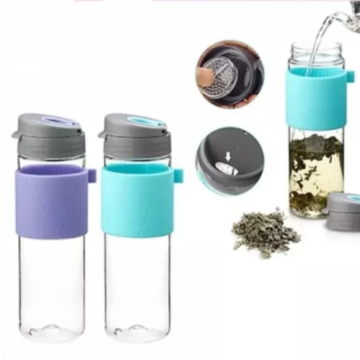 Komax Tea Bottle With Silicone Holder, Light Blue Color, 550 ml - Komax - Image 2